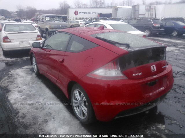 JHMZF1D44CS004309 - 2012 HONDA CR-Z RED photo 3