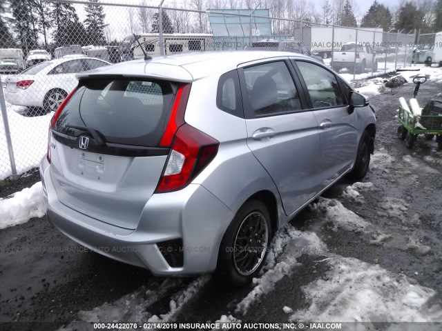 3HGGK5H58FM778012 - 2015 HONDA FIT LX SILVER photo 4