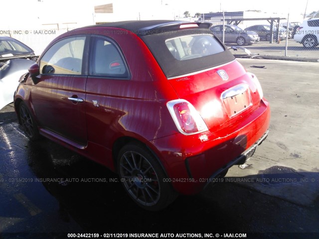 3C3CFFJH6DT664870 - 2013 FIAT 500 ABARTH RED photo 3