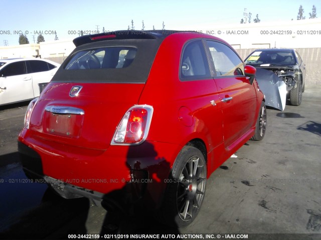 3C3CFFJH6DT664870 - 2013 FIAT 500 ABARTH RED photo 4
