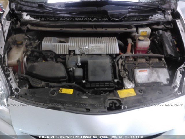 JTDKN3DU5B0273821 - 2011 TOYOTA PRIUS 银色 照片 10