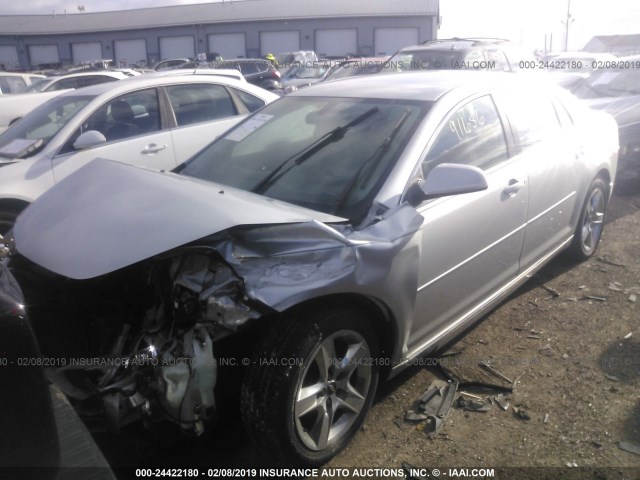 1G1ZC5EBXAF310119 - 2010 CHEVROLET MALIBU 1LT SILVER photo 2
