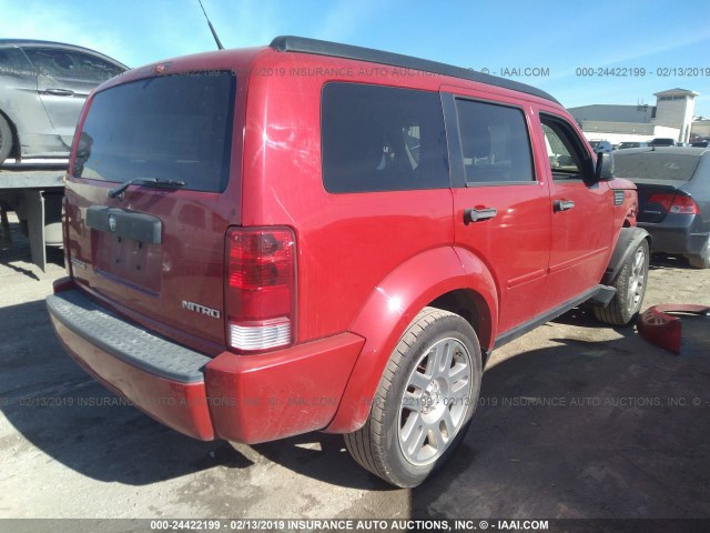 1D4PT4GK3BW554253 - 2011 DODGE NITRO HEAT RED photo 4