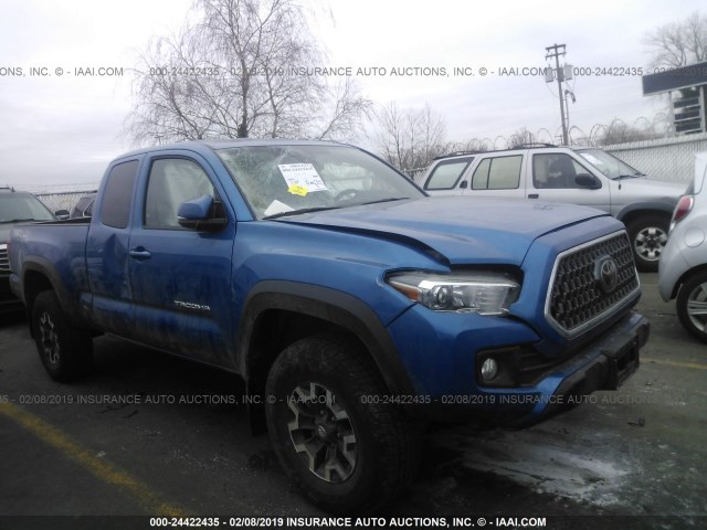 5TFSZ5ANXJX140846 - 2018 TOYOTA TACOMA ACCESS CAB/SR5/TRD SPT/OR BLUE photo 1