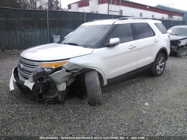 1FMHK8F81CGA81803 - 2012 FORD EXPLORER LIMITED WHITE photo 2