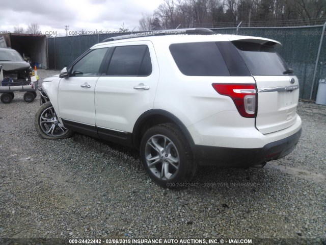 1FMHK8F81CGA81803 - 2012 FORD EXPLORER LIMITED WHITE photo 3