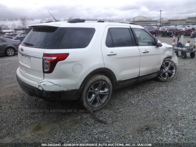 1FMHK8F81CGA81803 - 2012 FORD EXPLORER LIMITED WHITE photo 4