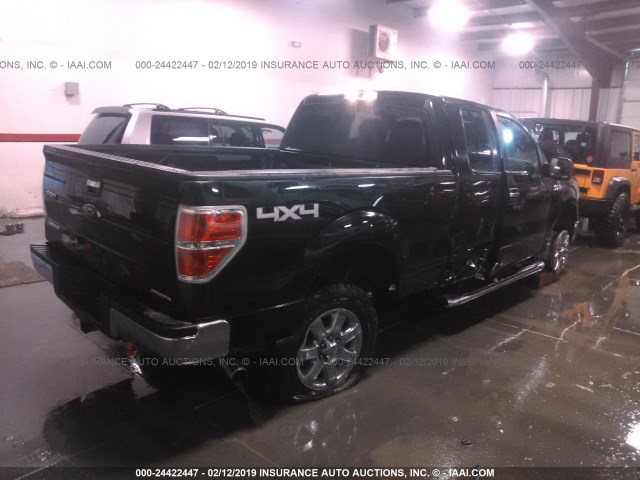 1FTFX1EF5DFB82712 - 2013 FORD F150 SUPER CAB GREEN photo 4