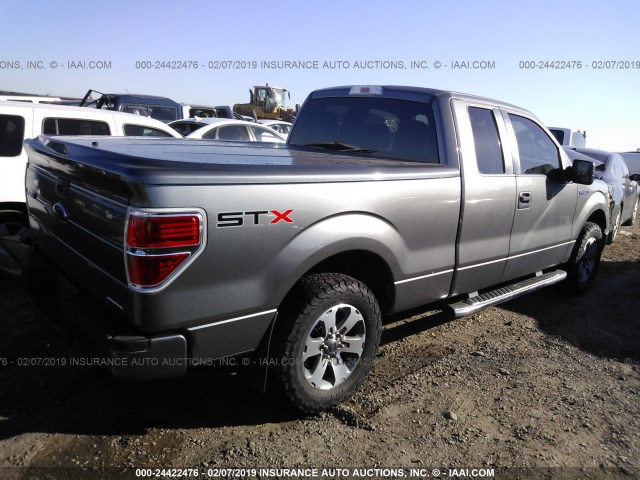 1FTFX1CF0DFC81036 - 2013 FORD F150 SUPER CAB GRAY photo 4