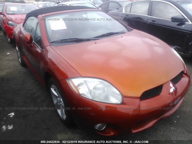 4A3AL25F18E011038 - 2008 MITSUBISHI ECLIPSE SPYDER GS ORANGE photo 6