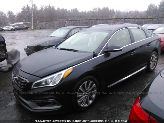 5NPE34AFXHH555673 - 2017 HYUNDAI SONATA SPORT/LIMITED BLACK photo 2