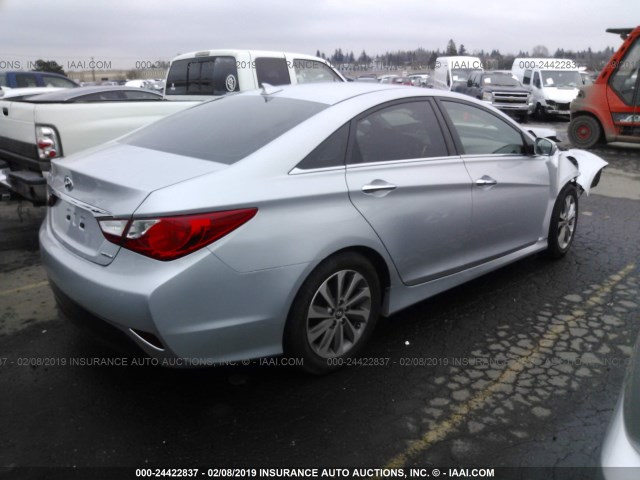 5NPEC4AC3EH877282 - 2014 HYUNDAI SONATA SE/LIMITED SILVER photo 4