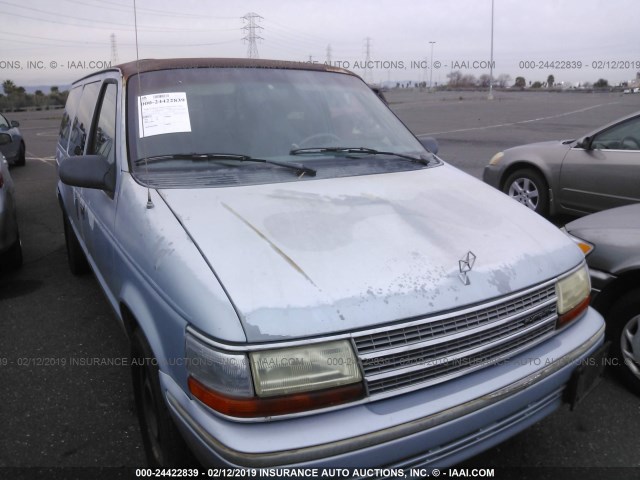 1P4GH44R0MX543803 - 1991 PLYMOUTH GRAND VOYAGER SE BLUE photo 1