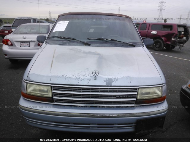 1P4GH44R0MX543803 - 1991 PLYMOUTH GRAND VOYAGER SE BLUE photo 6