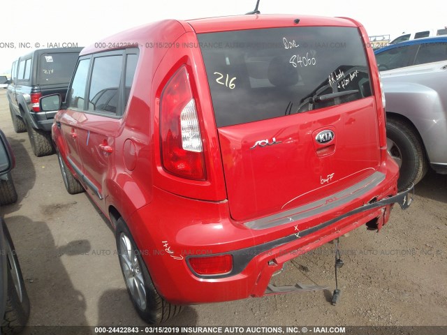 KNDJT2A61D7560777 - 2013 KIA SOUL +/!/SPORT RED photo 3