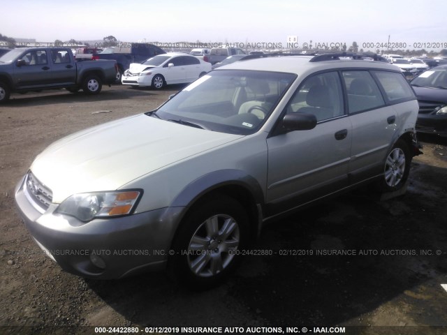 4S4BP61C757355242 - 2005 SUBARU LEGACY OUTBACK 2.5I TAN photo 2