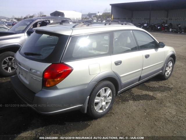 4S4BP61C757355242 - 2005 SUBARU LEGACY OUTBACK 2.5I TAN photo 4