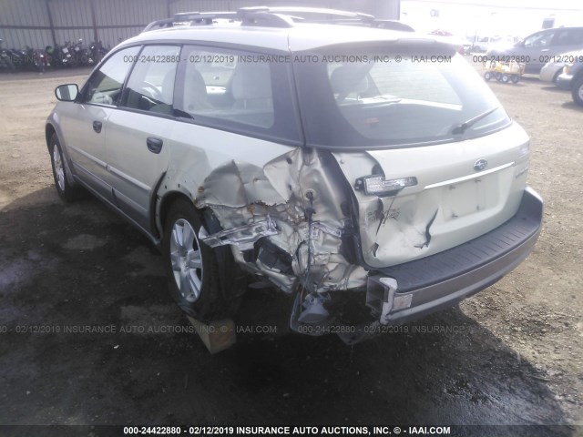 4S4BP61C757355242 - 2005 SUBARU LEGACY OUTBACK 2.5I TAN photo 6