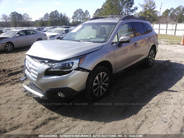 4S4BSAKC4H3218027 - 2017 SUBARU OUTBACK 2.5I LIMITED SILVER photo 2