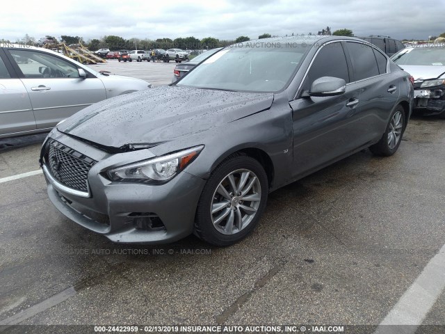 JN1BV7AP9FM344302 - 2015 INFINITI Q50 PREMIUM/SPORT GRAY photo 2