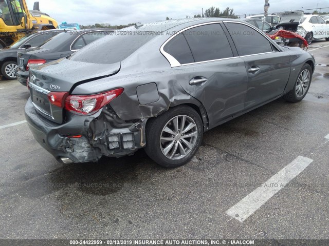 JN1BV7AP9FM344302 - 2015 INFINITI Q50 PREMIUM/SPORT GRAY photo 4