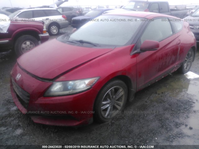 JHMZF1C44BS005198 - 2011 HONDA CR-Z RED photo 2