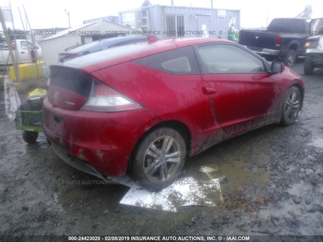 JHMZF1C44BS005198 - 2011 HONDA CR-Z RED photo 4