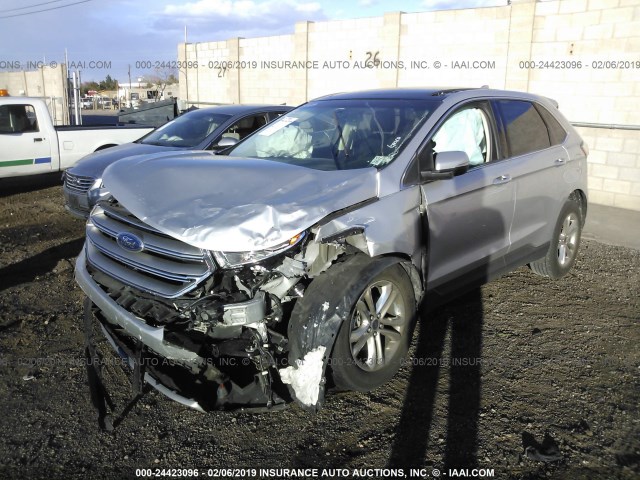 2FMPK3J92FBB27973 - 2015 FORD EDGE SEL SILVER photo 2