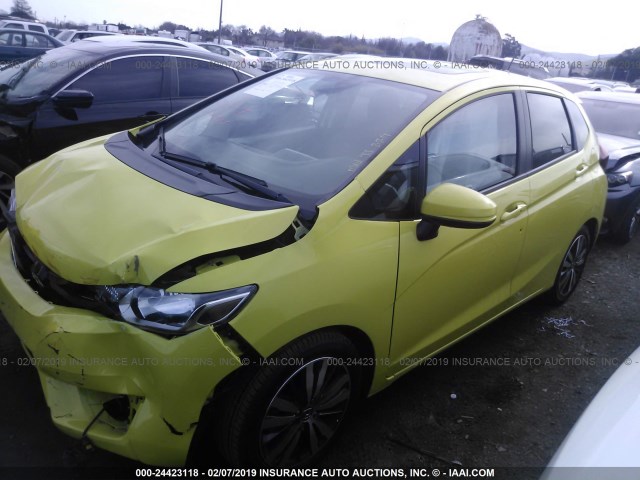 JHMGK5H72GX009709 - 2016 HONDA FIT EX/EXL YELLOW photo 2