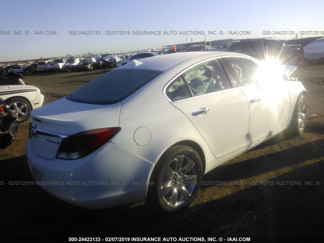 2G4GS5EV6D9177461 - 2013 BUICK REGAL PREMIUM WHITE photo 4