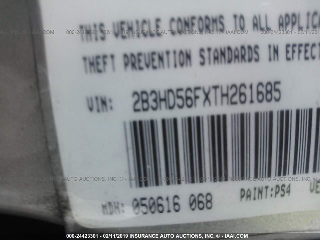 2B3HD56FXTH261685 - 1996 DODGE INTREPID ES BROWN photo 9