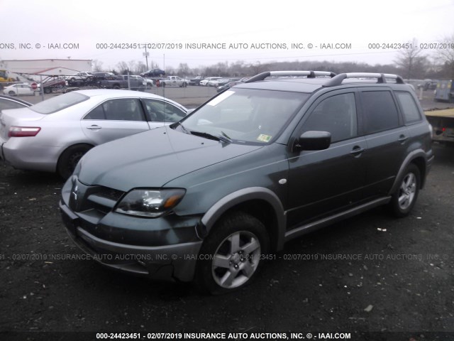 JA4LX41G23U037165 - 2003 MITSUBISHI OUTLANDER XLS GREEN photo 2