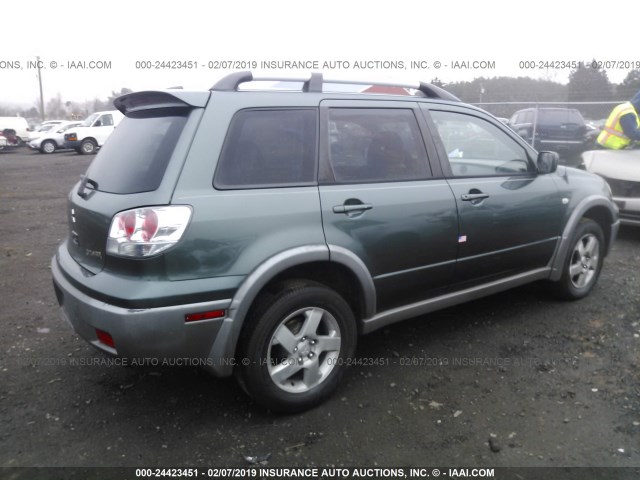 JA4LX41G23U037165 - 2003 MITSUBISHI OUTLANDER XLS GREEN photo 4