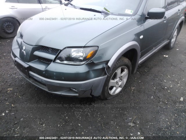 JA4LX41G23U037165 - 2003 MITSUBISHI OUTLANDER XLS GREEN photo 6