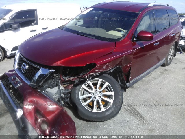 5N1AR2MN4EC680322 - 2014 NISSAN PATHFINDER S/SV/SL/PLATINUM BURGUNDY photo 6