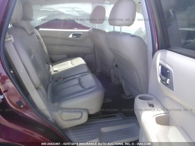 5N1AR2MN4EC680322 - 2014 NISSAN PATHFINDER S/SV/SL/PLATINUM BURGUNDY photo 8