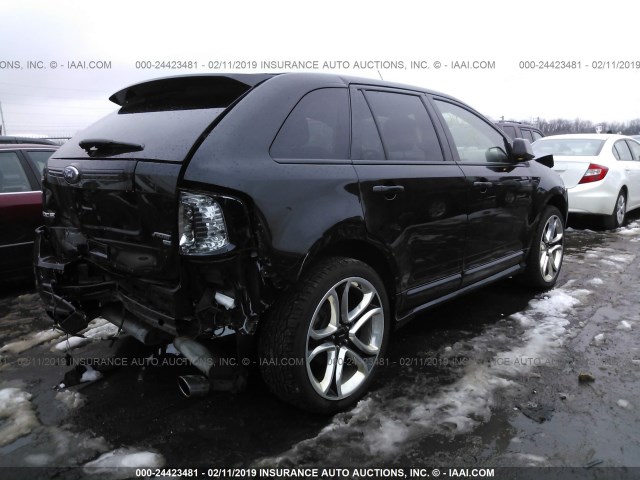 2FMDK4AK3BBA84184 - 2011 FORD EDGE SPORT BLACK photo 4