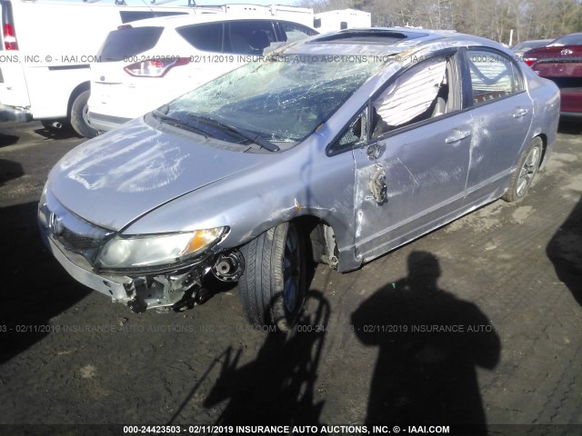 1HGFA16929L023781 - 2009 HONDA CIVIC EXL SILVER photo 2