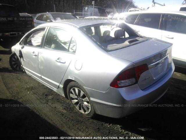 1HGFA16929L023781 - 2009 HONDA CIVIC EXL SILVER photo 3