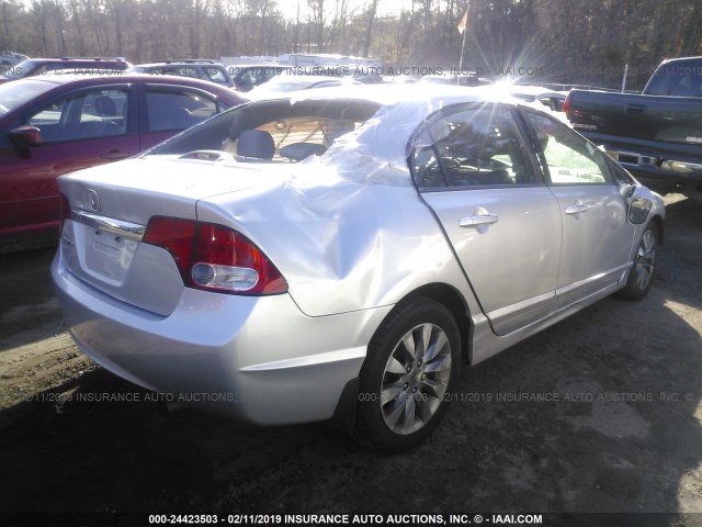 1HGFA16929L023781 - 2009 HONDA CIVIC EXL SILVER photo 4