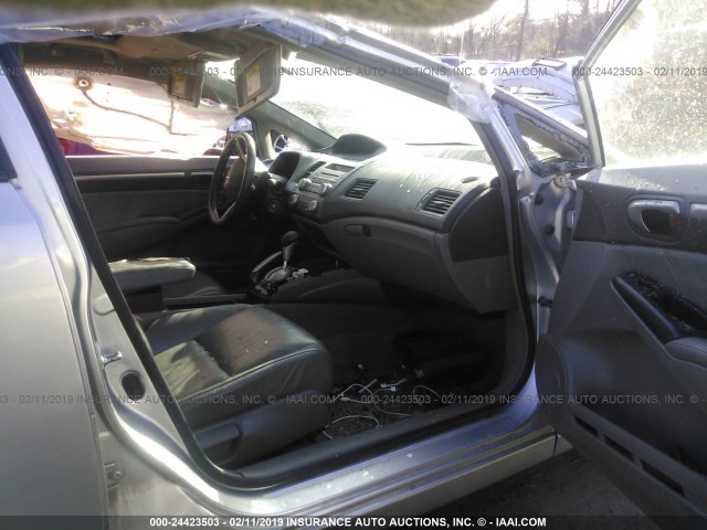 1HGFA16929L023781 - 2009 HONDA CIVIC EXL SILVER photo 5