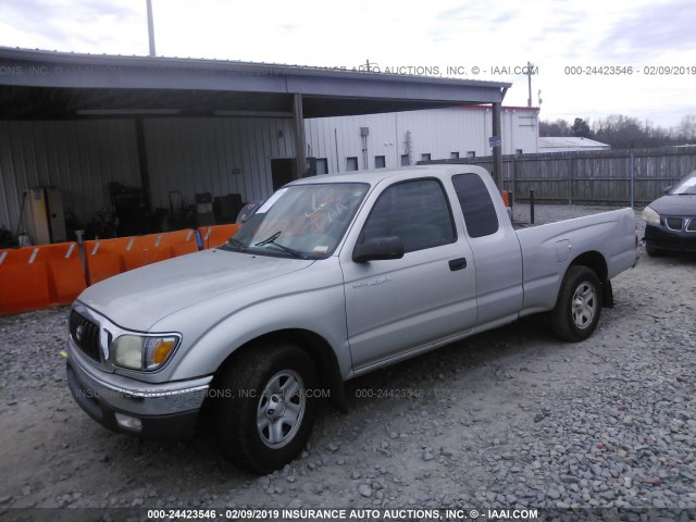 5TEVL52NX4Z427369 - 2004 TOYOTA TACOMA XTRACAB SILVER photo 2