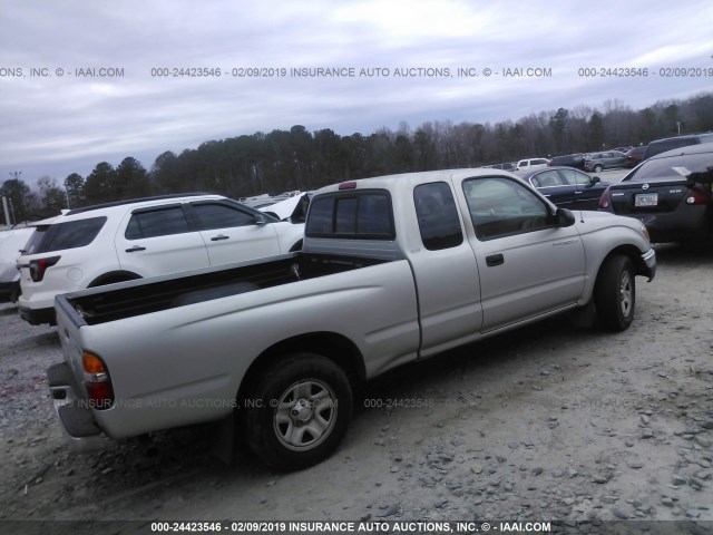 5TEVL52NX4Z427369 - 2004 TOYOTA TACOMA XTRACAB SILVER photo 4