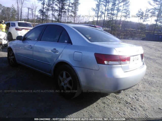 5NPEU46F86H069835 - 2006 HYUNDAI SONATA GLS/LX BLUE photo 3