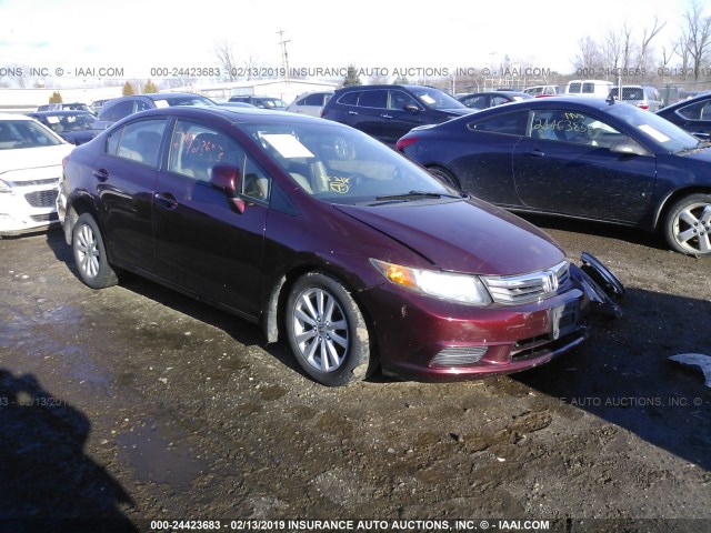 19XFB2F93CE040817 - 2012 HONDA CIVIC EXL MAROON photo 1