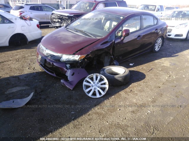 19XFB2F93CE040817 - 2012 HONDA CIVIC EXL MAROON photo 6