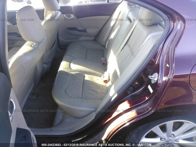 19XFB2F93CE040817 - 2012 HONDA CIVIC EXL MAROON photo 8