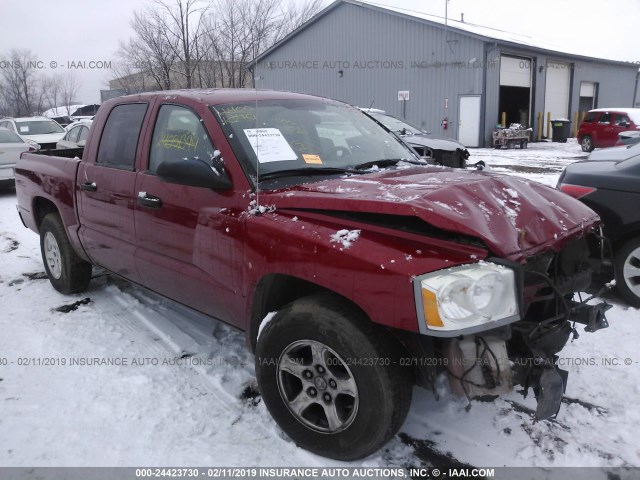 1D7HE48K06S510997 - 2006 DODGE DAKOTA QUAD SLT MAROON photo 1