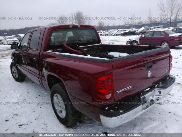 1D7HE48K06S510997 - 2006 DODGE DAKOTA QUAD SLT MAROON photo 3