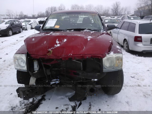 1D7HE48K06S510997 - 2006 DODGE DAKOTA QUAD SLT MAROON photo 6